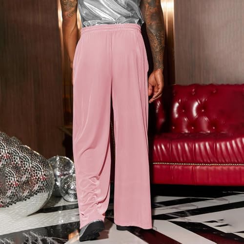 Mens Tweed Bell Bottom Pants Baggy Wide Leg Stretch Corduroy Pant Casual Drawstring Elastic Waist Flared Vintage Pant3