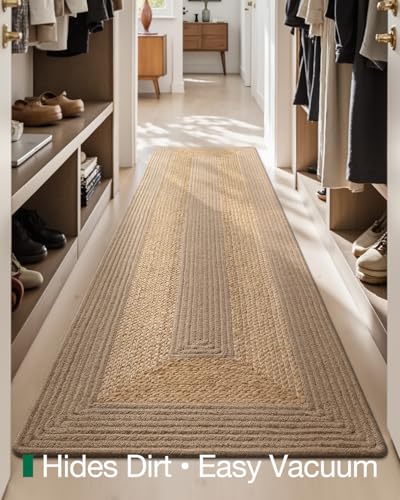 Image of Handmade Rectangular Jute Carpet Beige - Natural Fiber Rug for Living Room & Bedroom | Eco-Friendly & Durable | Size 4x6 Feet, Color- Beige