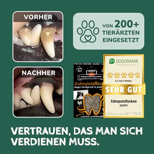 QCHEFS 2X Zahnputzflocken für Zahnpflege Hund Zahnreinigung gegen Zahnstein
