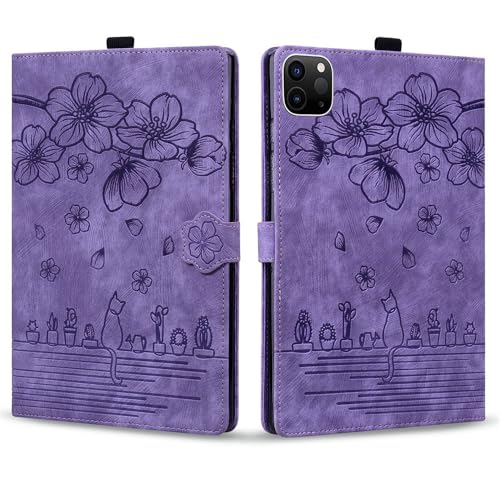 Protection iPad Pro 11 JZ en simili cuir premium violet style chic
