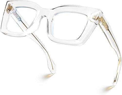 VISOONE Lentes de bloqueo de luz azul TR90 con bisagra de resorte con bloqueo de luz azul con antirreflejos de computadora para mujer CALIDA