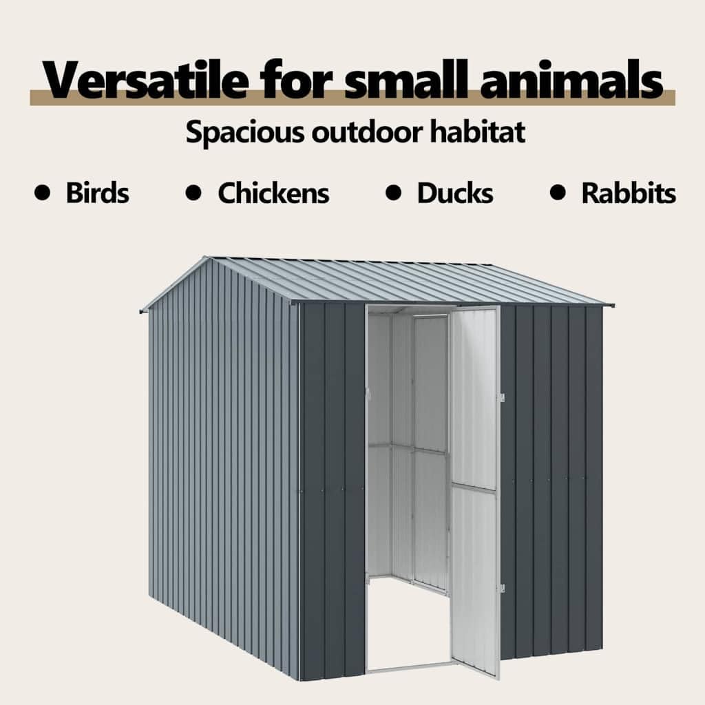 vidaXL Jaula para Aves Antracita 215 x 310 x 247 cm Acero Galvanizado, Jaula de Aves Outdoor de Antracita, Aviario Rectangular, Hogar Moderno, Amplio Espacio en Acero, Santuario para Mascotas