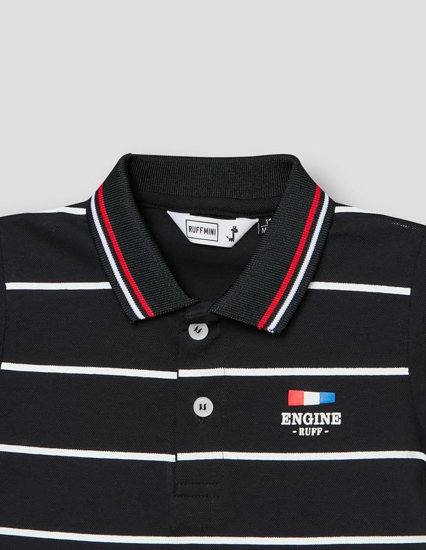 RUFF Navy Blue Striper Polo Neck T-Shirt | Half Sleeves | Casual Wear 2