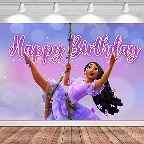 Pocadom Encanto Backdrop - 5 X 3Ft Encanto Isabella Happy Birthday Backdrop For Girls Boys Kids Birthday Party Decor, Multicolor, 5X3Ft #TOP1