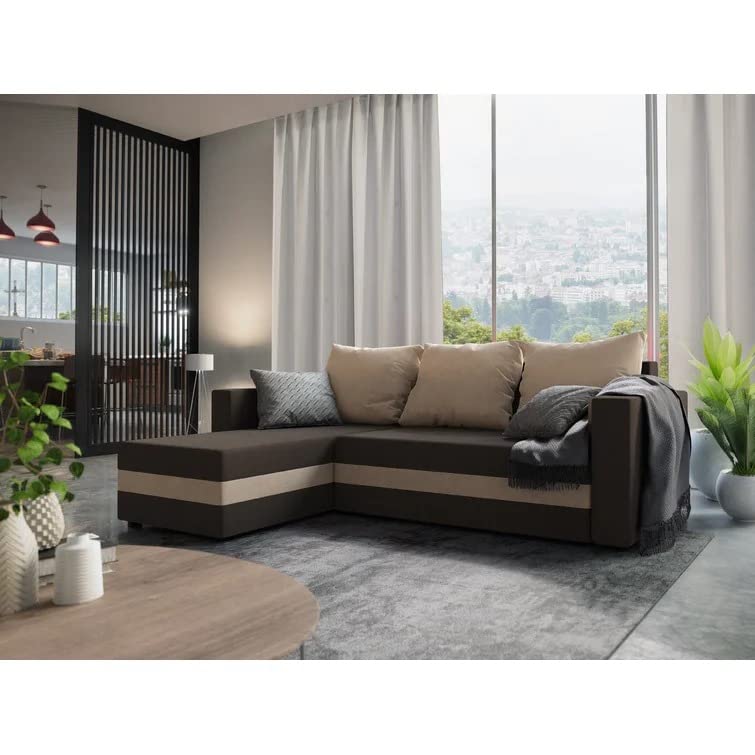 Ethan 5 Seater Living Room Corner Sofa Set (Grey/Black)-image-48