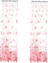 NOLITOY 2 Peças Cortinas Transparentes Cortinas Impressas Cortinas Transparentes Persianas Cortinas Transparentes Haste Sombreamento Voile Cortina Meio Sombreamento Tule Cortina Floral