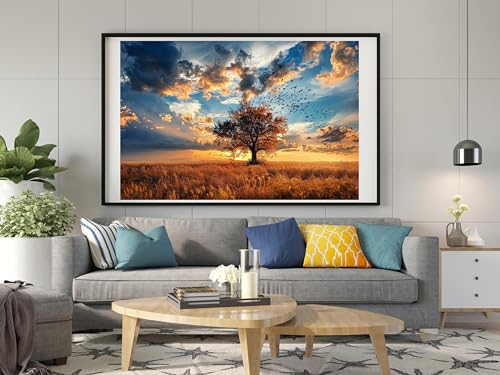 Image of Moohue DIY Counted Stamped Cross Stitch Kits for Adults 14 Count Cross Stitch Patterns Trees Printed Cross Stitch Kits for Adults (Beautiful Tree)