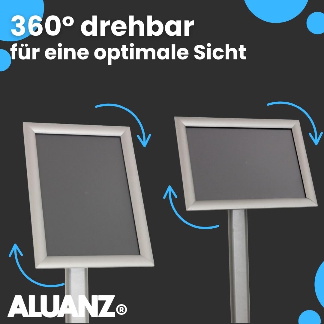 Infoständer mit drehbarem Klapprahmen A4, Silber, 1 Stück