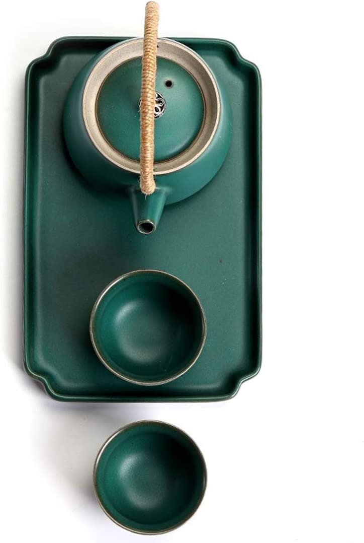 Juego de Té Juego de té chino vintage tetera y 2 tazas bandeja Para Uso Diario(A)