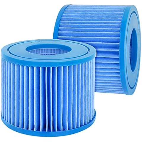 FFyan Filter Cartridge Water Filter Set of 2 Replacement Swimming Pool Filter for Bestway, Size VI Filter Cartridge, Compatible with Lay-Z-Spa, Miami, Palm Springs, Paris Monaco (Improved Edition) Cover