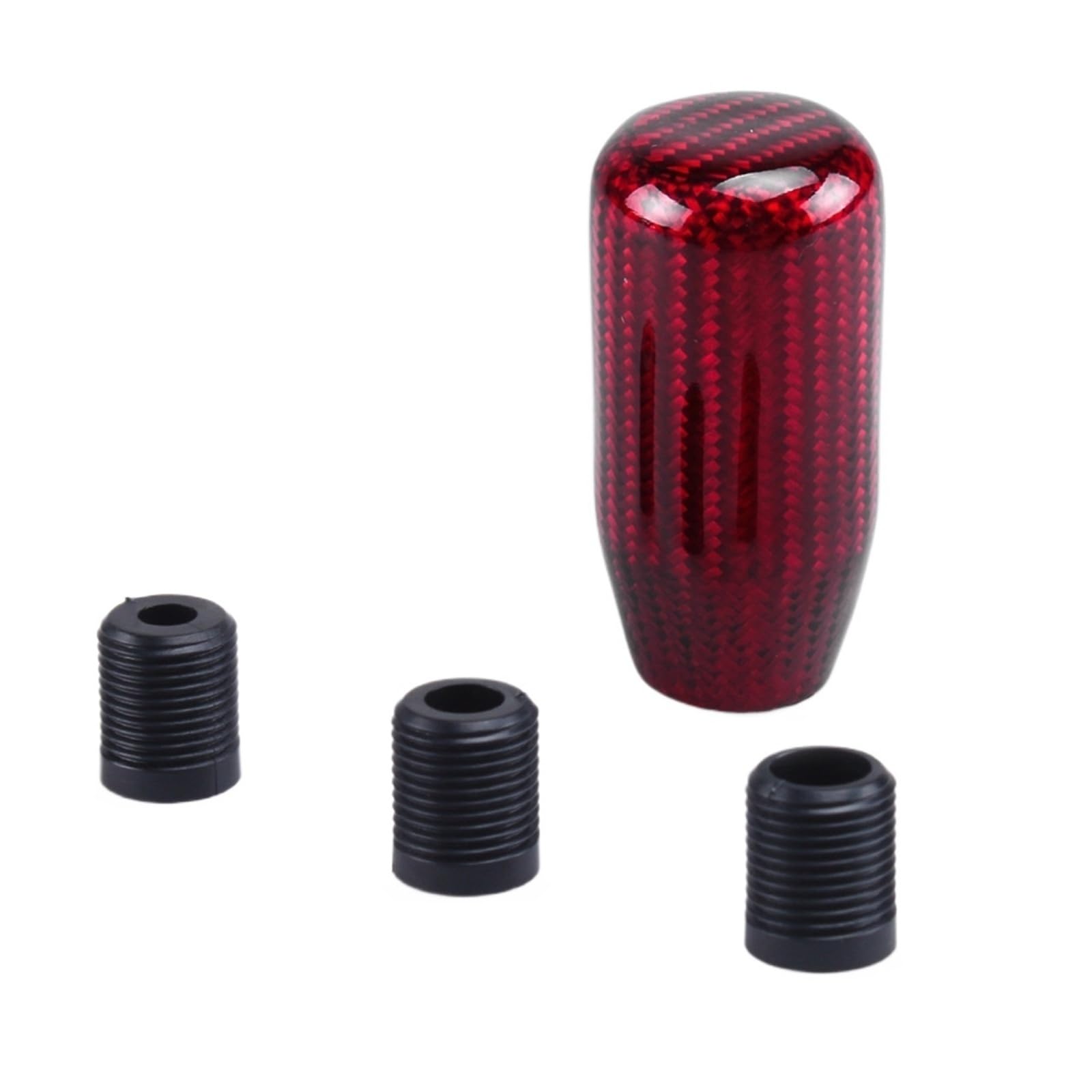 Kaiaygee Red Gear Shift Knob Black Real Fiber Adapters(,Cylinder)