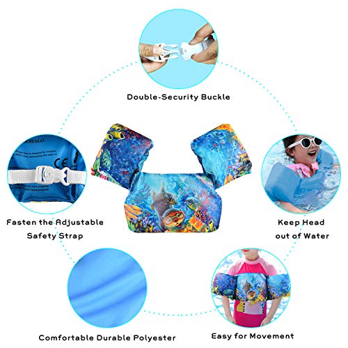 image for DOOHALO Kids Swim Life Jacket Vest Swimming Aid Floats with Arm Wings 