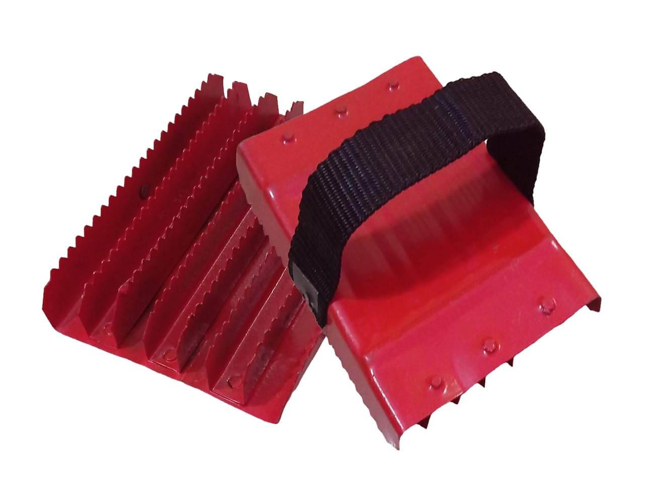 Horse And Cow Metal Grooming Brush with Handle, Red Color