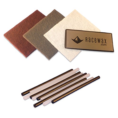 RaceWax Ptex Ski Base Repair Kit 5/5 clear/black p-tex, metal scraper, 3 3M pads - (RB-2391)