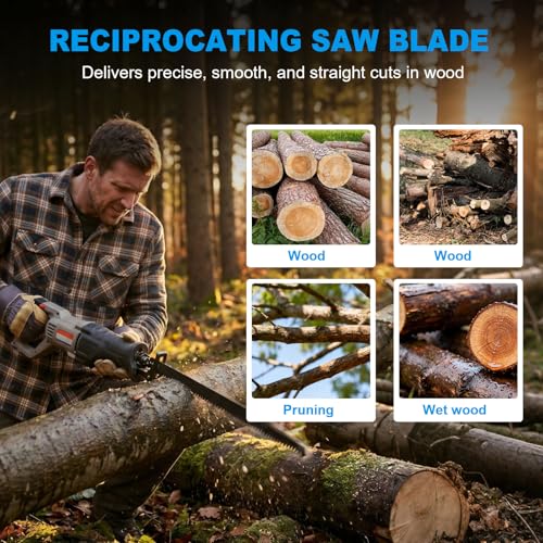 Image of 5 Pack 15 inch Reciprocating Saw Blades Set,3 TPI High Carbon Saw Blades, Saw Blades with Organizer Case (5, 3T /380mm)