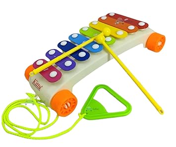 FunBlast Xylophone for Kids Xylophone with Wheels - Pull Along Toy for Baby, Musical Instruments for Kids Xylophone for Kids 3+ Years - Early Development & Activity Toys for Kids, Boys ? Made in India
