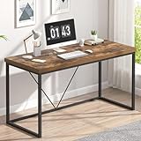 EXCEFUR Escritorio moderno para oficina en casa, color marrón
