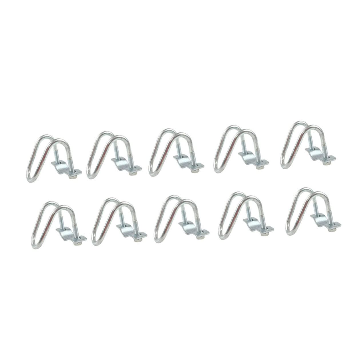 10 Pièces U Collier de Serrage en Acier Galvanisé Argenté