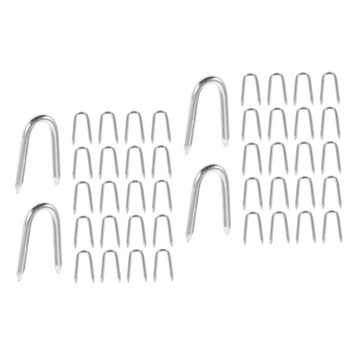 UPKOCH 100pcs U-Shaped Fence Staples for Garden Metal Fixing Stakes for Chicken Wire Chain Link Fencing and Garden Hoses Easy to Install Securing Pegs