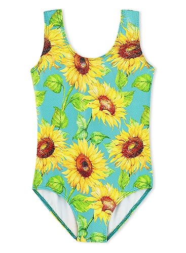 HOZIY Gymnastics Leotards for Girls Toddlers Kids Sleeveless Tumbling Outfits for Dance Print