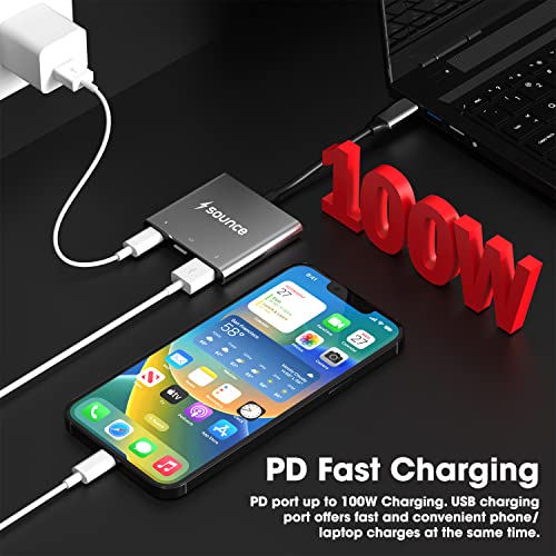 Image of Sounce 3-in-1 USB C to HDMI Multiport Adapter -USB Type C Hub with 4K HDMI Output(4k /30HZ), USB-A 3.0, and USB C Power Delivery(60W /100W) for Mac OS /Window /Tablet and Android 7. 0 & Above Devices