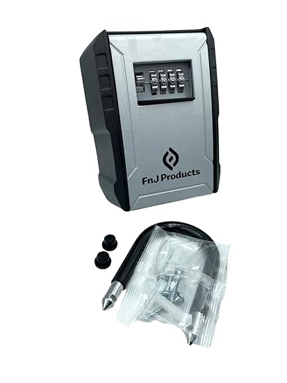 Key Lockbox 4 Digit Combination Key Storage Box For Door or Wall Mount Realtor, House or Spare Key, Rental by FnJ Products