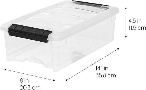Miniatura 2 de IRIS USA - Paquete de 6 contenedores de almacenamiento con tapas, 6 cuartos de galón, fabricados en Estados Unidos, apilables, transparentes,