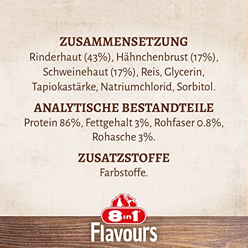 8in1 Triple Flavour Knochen L - leckerer Hundeknochen mit Hähnchenfilet, Schweine- und Rinderhaut, 1 Stück