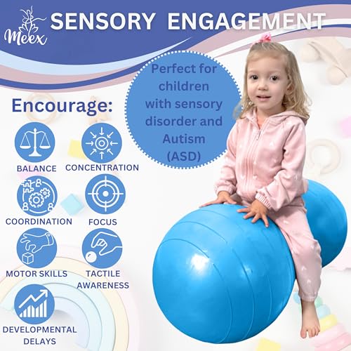 Meex Sensory Peanut Ball for Kids Therapy and Exercise - Enhance Balance, Motor Skills and Physical Therapy Calming Development with Our Yoga Ball - Flexible Seating for Autistic Children - Image 3