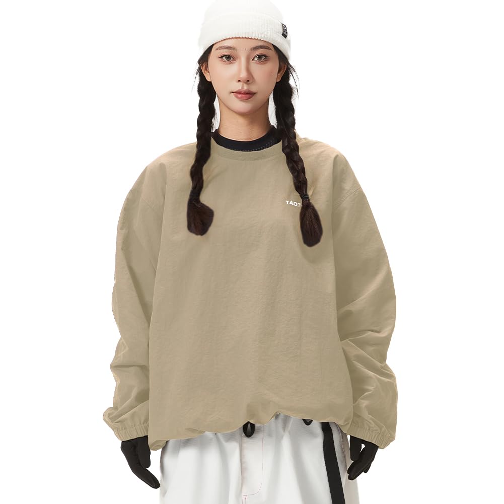 Shakaka String Pullover T-shirt, Long Sleeve, Windproof, Breathable, Water Repellent, Unisex, Outdoor Mid-Layer