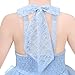 Sunny Fashion Girls Dress Blue Halter Neck Party Lace Tulle Elegant Sleeveless Size 8