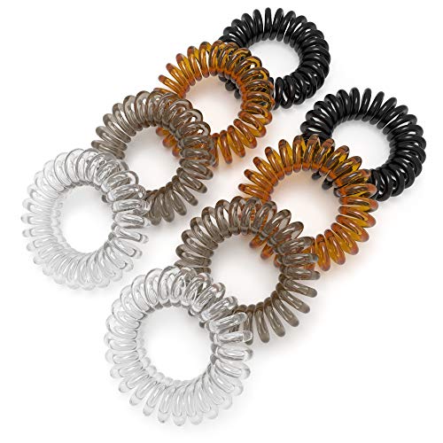 Spiral Hair Ties Phone Cord Hair Ties Elastic Hair Band Traceless Hair Coils Ponytail Holder for Women 8 Pcs