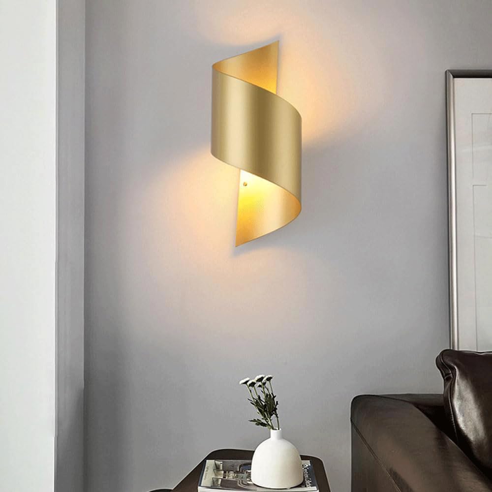 Apliques de Pared para Interiores, Dormitorio, Pasillo, lámpara de Noche Moderna Dorada, Estilo nórdico, Personalidad Creativa, Pasillo, Escalera, Sala de Estar, Estudio, balcón,