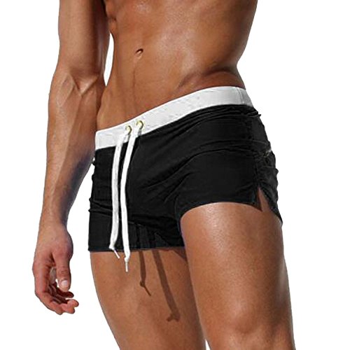 VEEWOO Men's Beach Swimming Trunks Boxer Brief Swimsuit Swim Underwear Boardshorts with Zipper