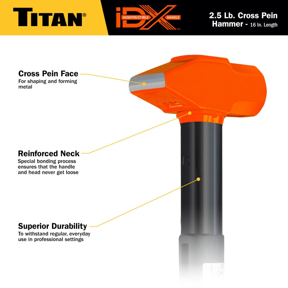 Titan iDX 63620 - Martello a croce indistruttibile, 1,1 kg, manico da 40,6 cm