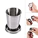 Stainless Steel Camping Mug Camping Folding Cup Portable Outdoor Travel Demountable Collapsible Cup With Keychain 75ml 150ml 250ml (L)