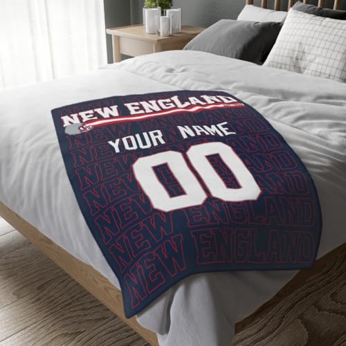 Image of ANTKING New England Throw Blanket for Men Women Boy Custom Name and Number Gifts