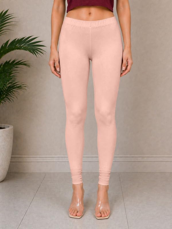 Image of TRENDMALLS Women's Microfiber Elastane Stretch Soft Churidar Length Leggings with Ultrasoft Waistband