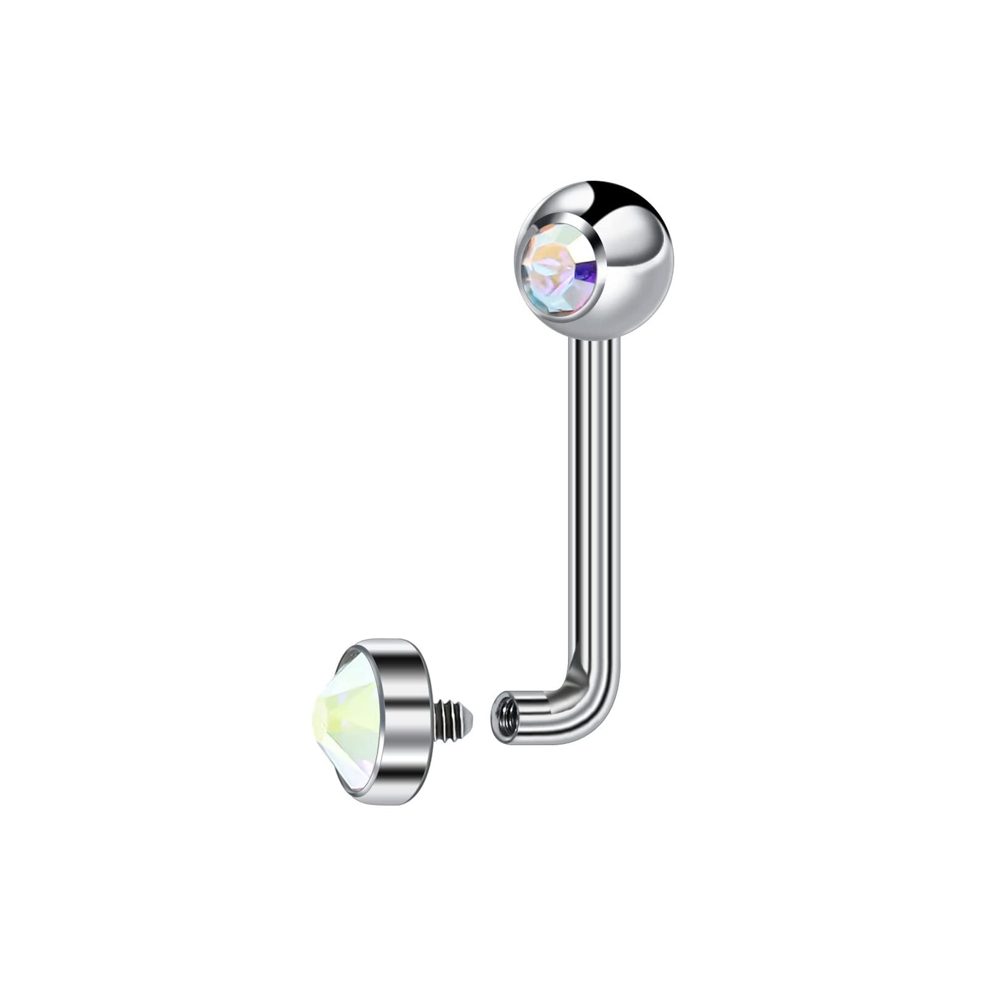 BLISI 14G Solid Titanium Christina Piercing Barbell VCH Ring Bar Genital Jewelry Vertical Hood