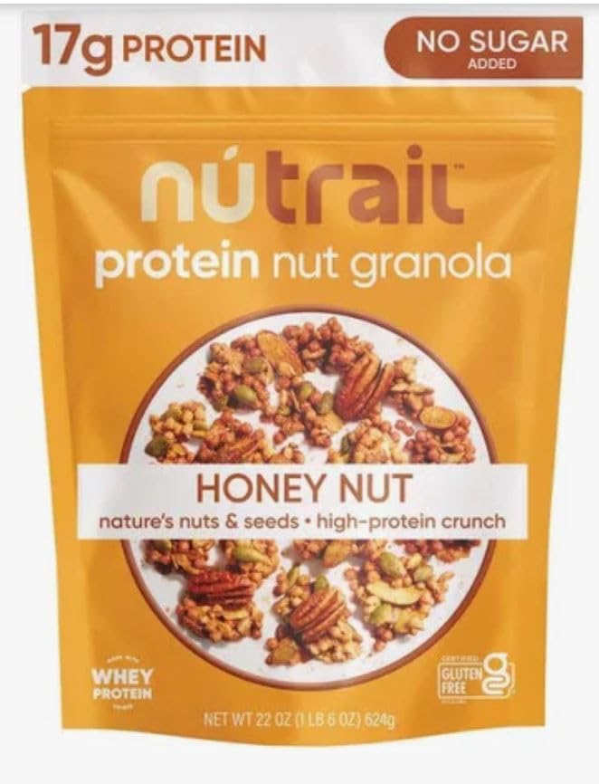 Nut -Trail Honey Nut Protein Nut Granola, No Sugar Added, BIG Bag 22 oz