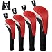 Andux Golf 460cc Driver Wood Head Covers with Long Neck and Interchangeable No. Tags Pack of 4 (Red) MT/MG30