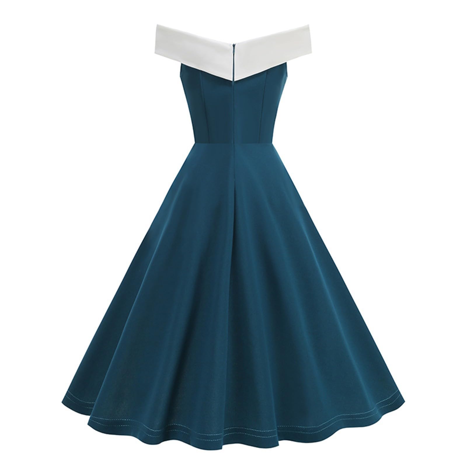 Robe de cocktail festive au design trapèze rétro épuré