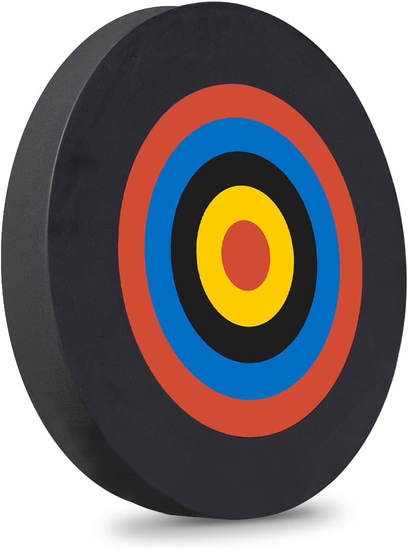 Cifupy 20'' Round Archery Target, Lightweight High-Density EVA Bow & Arrow Target, Single-Sided Printed Pattern, for Backyard Outdoor Shooting Practice with a Curved Longbow