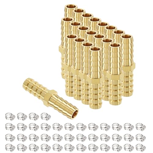 Conector de laton de 3/8 para manguera con abrazaderas de acero 2