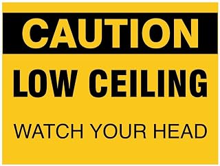 Caution Low Ceiling Watch Your Head Tin Sign Warning Metal Sign Vintage Wall Decor for Home Farm Bar Coffee Shop Club Decoration 12x8 Inch