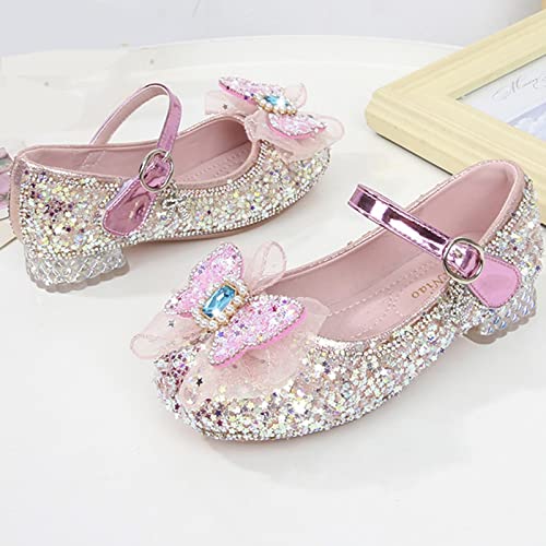 Fashion Autumn Shoes for Little Girls Casual Pearl Diamond Decoration Thick Sole Round Toe Buckle Dress Shoes2