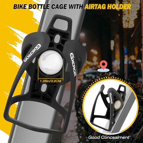 GXCROR AirTag Cage Bicycle Bottle Cage with Stealth Airtag Storage,Bike Water Bottle Holder,Water Bottle Holder for Bike,Durable,Bike Cup Holder for Most Bottle - Thumbnail 2