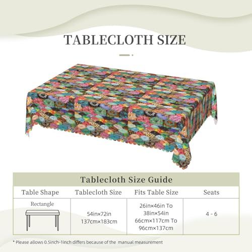 Nappe rectangulaire de qualité supérieure en tissu imprimé beignets pour fêtes - 7