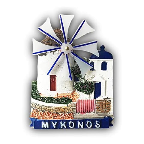 3D Mykonos Greece Refrigerator Fridge Magnet Tourist Souvenirs Handmade Resin Craft Magnetic Stickers Home Kitchen Decoration Travel Gift Cover
