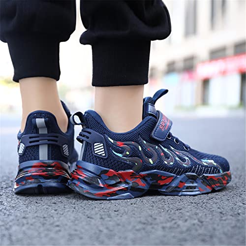Btksdas Boys' Athletic Shoes Slip On Breathable Boys' Sneakers Tennis Running Walking Basketball Shoes For Boys Sneakers Kids Dark Blue/Red Size 4 Big Kid thumb #5